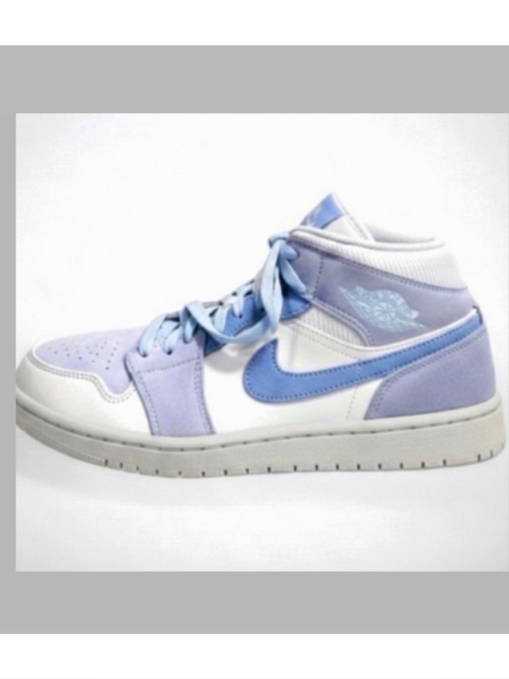 Nike Air Jordan 1 Mid SE Sail Light Blue Mixed Textures DA4666-100 Size 7.5 - Picture 5 of 10